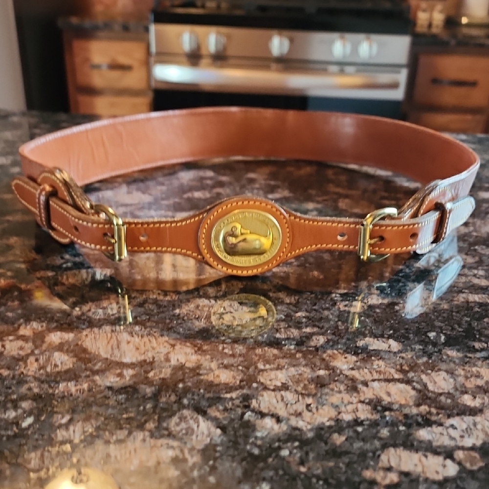 Dooney & Bourke Vintage Double Buckle Brass Duck Belt
